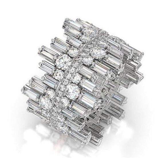 Iced Silver Ring - Picture 1 of 7